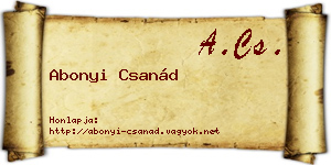 Abonyi Csanád névjegykártya